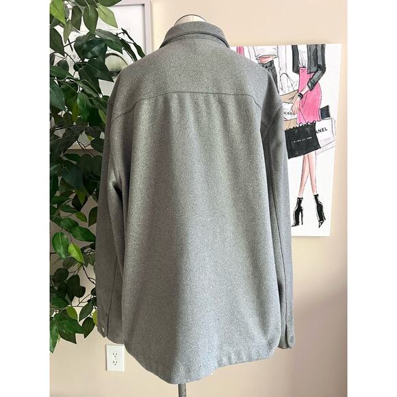 H&M Mens Gray Knit Felted Regular Fit Full Zip Normcore Chore Jacket Size XL - Picture 8 of 9